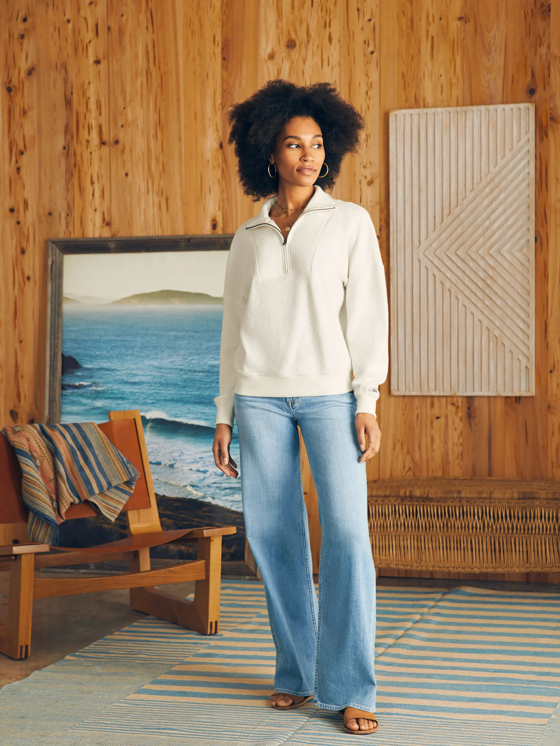 Faherty Brand Beach Fleece Quarter Zip -^Women Hoodies & Sweatshirts