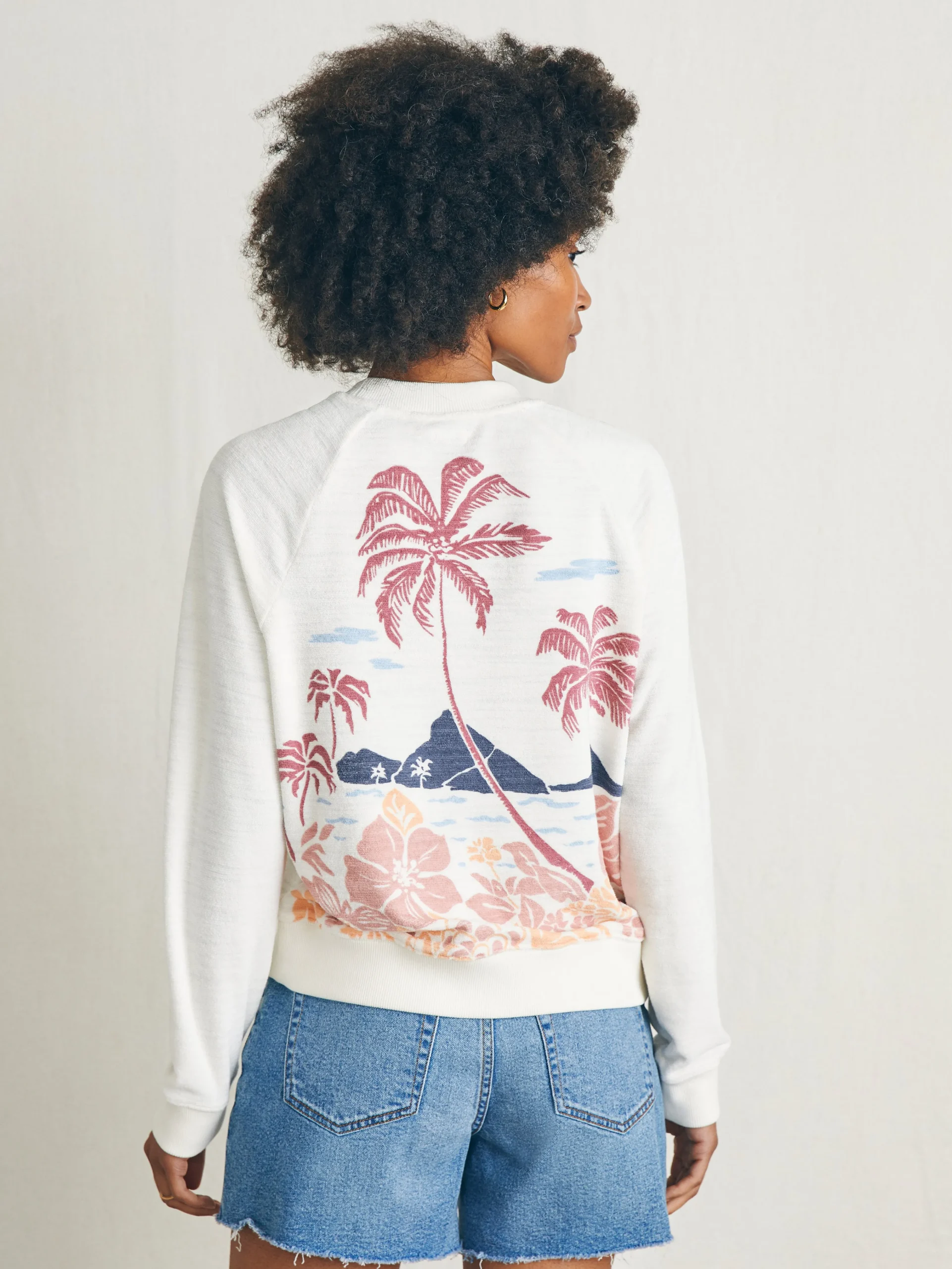 Faherty Brand Cabana Towel Terry Crew -^Women Hoodies & Sweatshirts