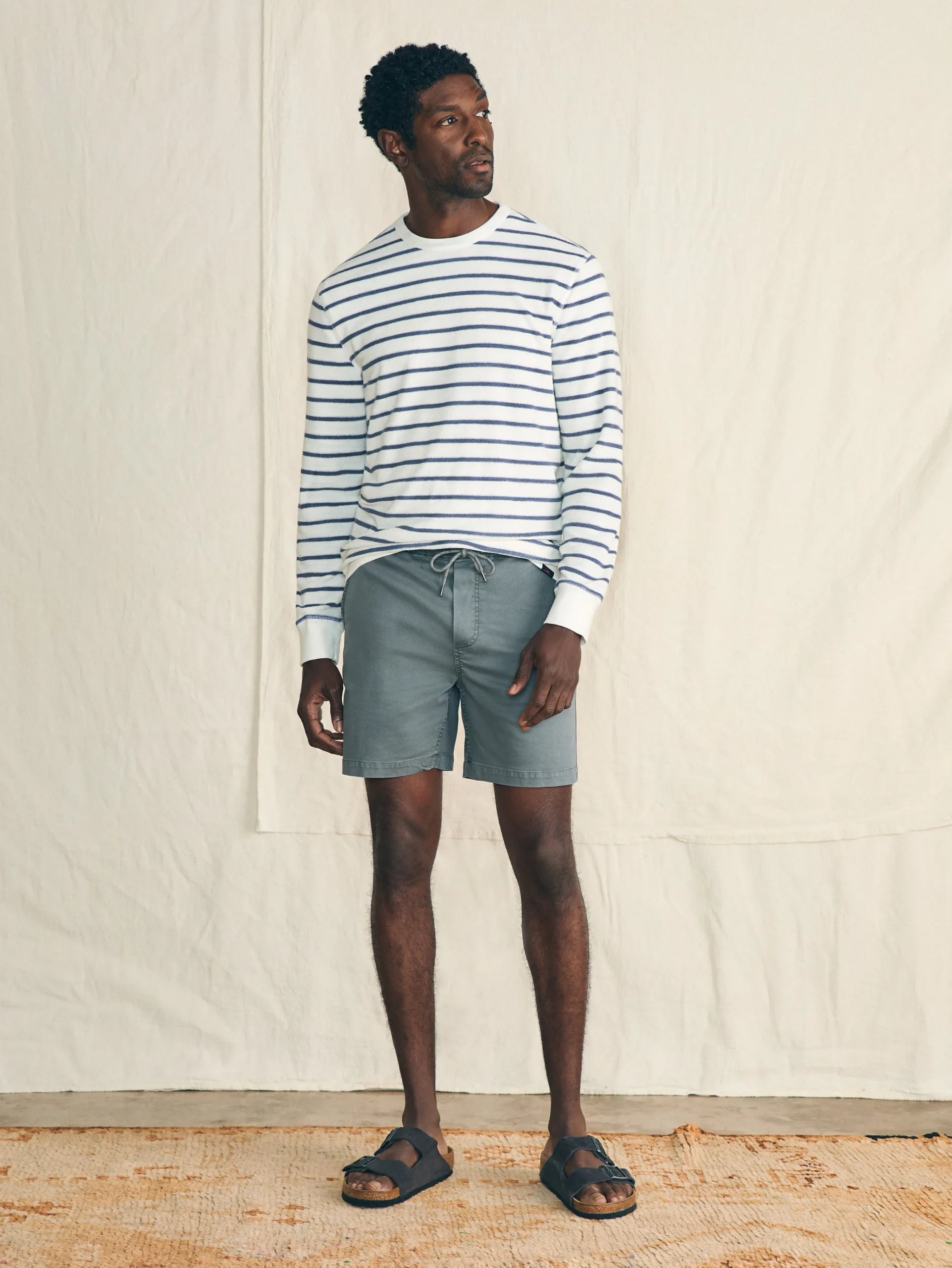 Faherty Brand Cabana Towel Terry Crewneck -^ Hoodies & Sweatshirts