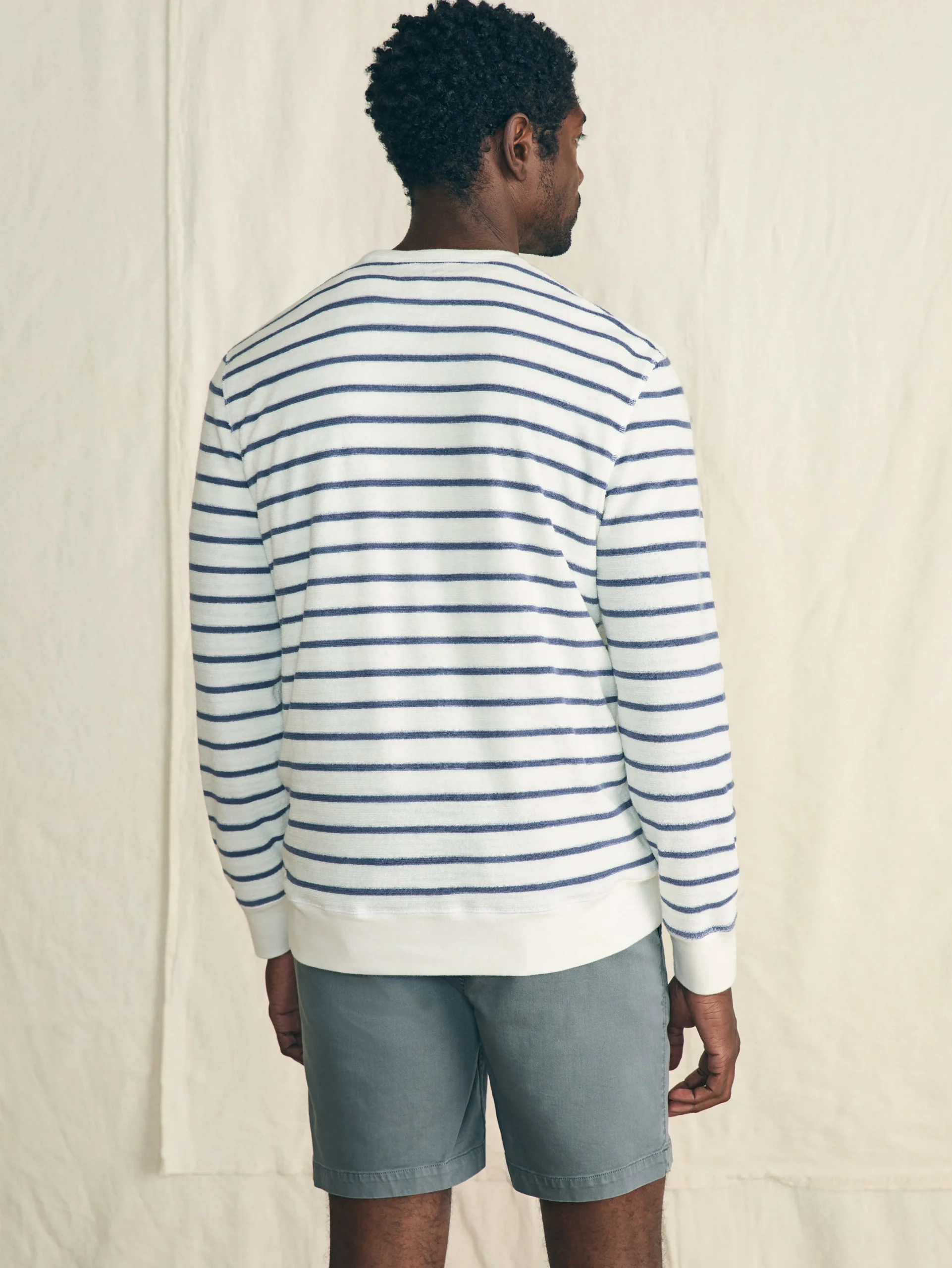 Faherty Brand Cabana Towel Terry Crewneck -^ Hoodies & Sweatshirts