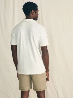 Faherty Brand Cabana Towel Terry Surf Stripe Polo Shirt -^ Polo Shirts