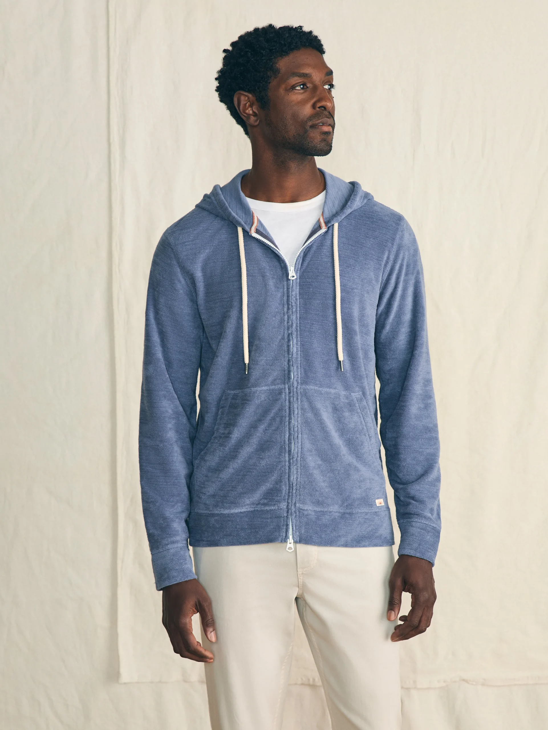 Faherty Brand Cabana Towel Terry Zip Hoodie -^ Hoodies & Sweatshirts