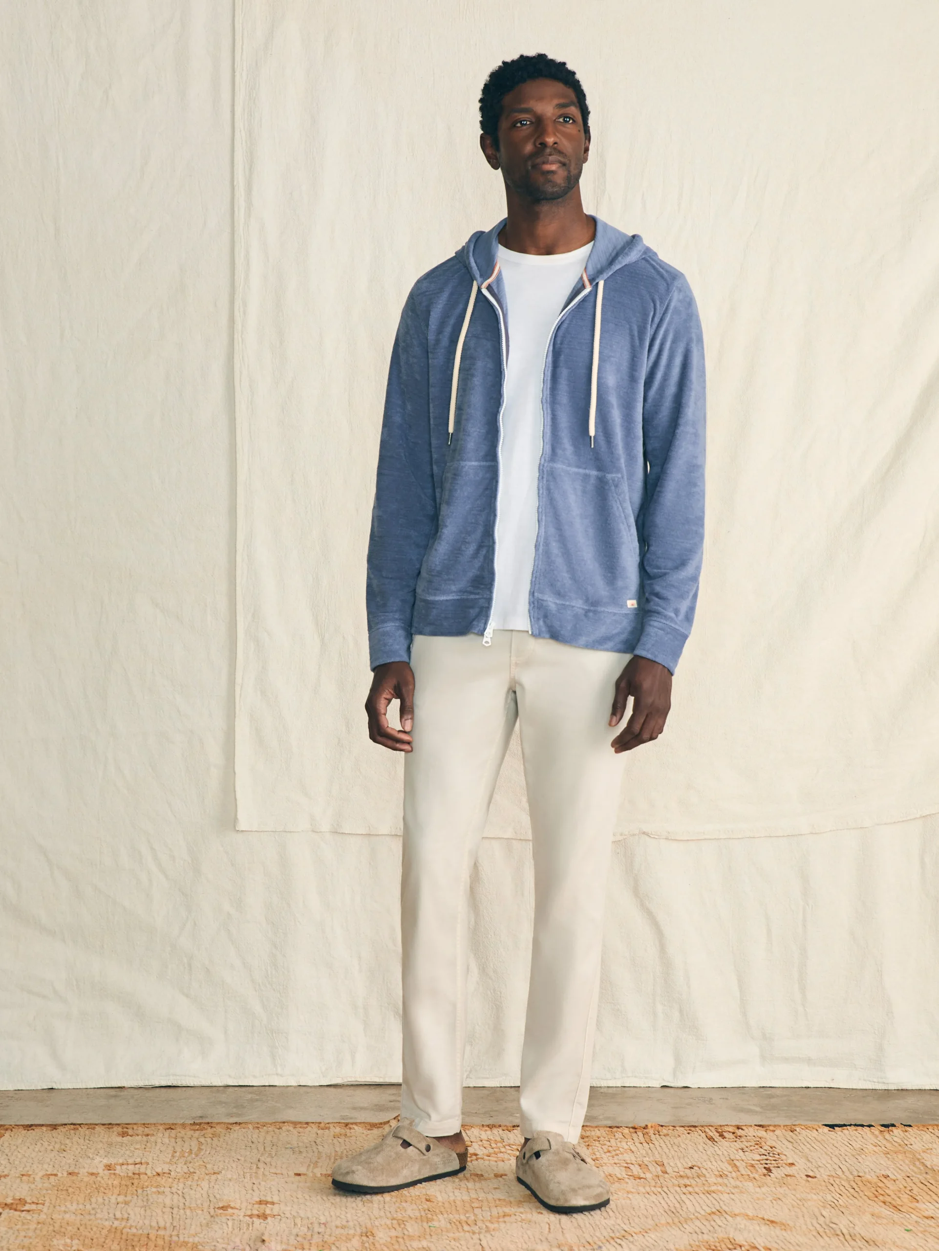 Faherty Brand Cabana Towel Terry Zip Hoodie -^ Hoodies & Sweatshirts