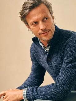 Faherty Brand Cashmere Wool Quarter Button Sweater -^ Sweaters