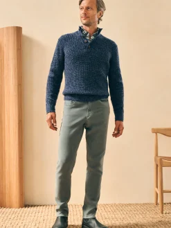 Faherty Brand Cashmere Wool Quarter Button Sweater -^ Sweaters