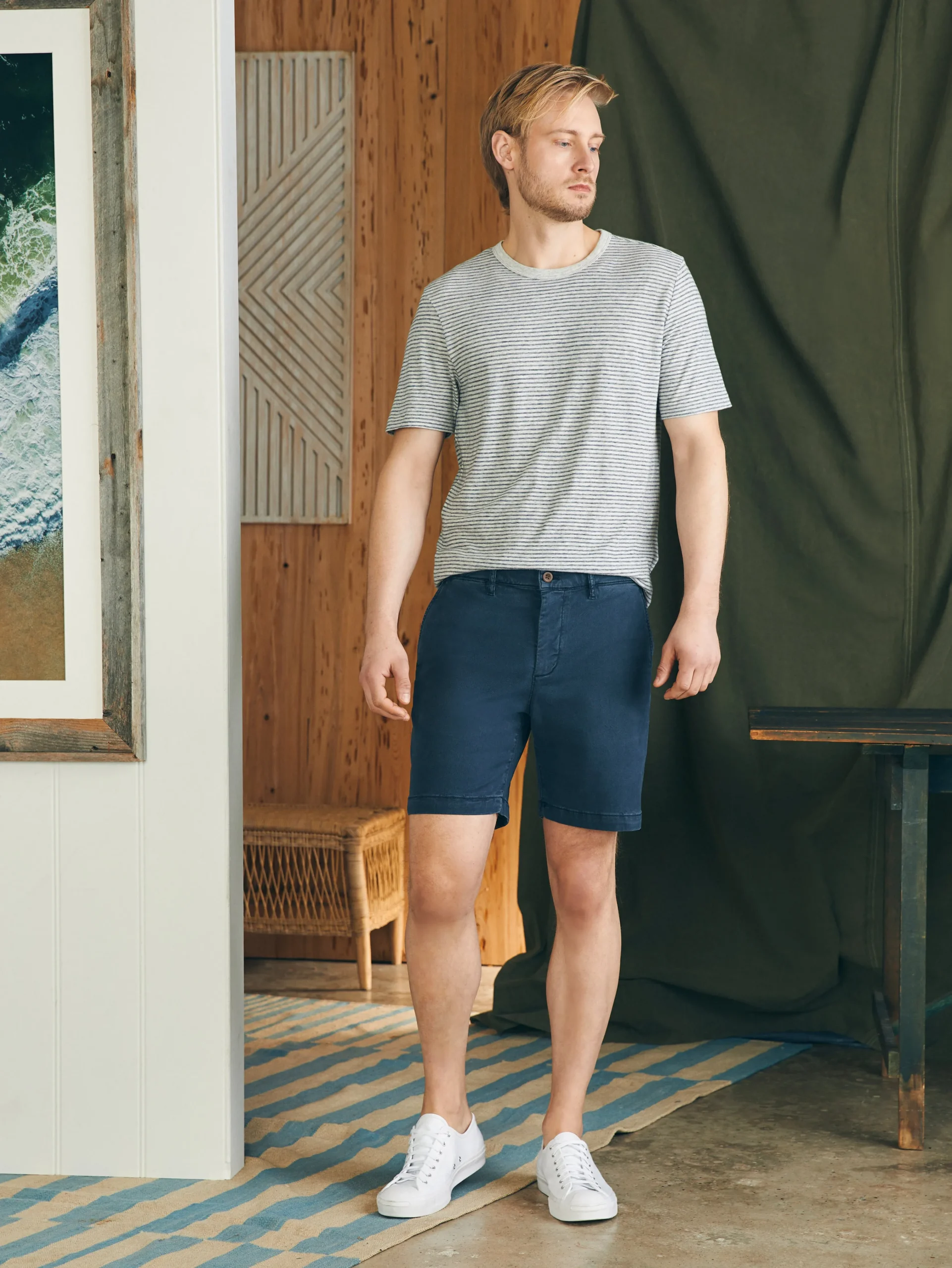 Faherty Brand Coastline Stretch Chino Short (8" Inseam) -^ Shorts