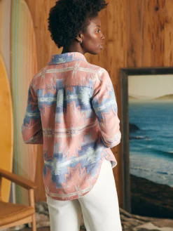 Faherty Brand Doug Good Feather Daly Shirt -^Women Shirts & Tops