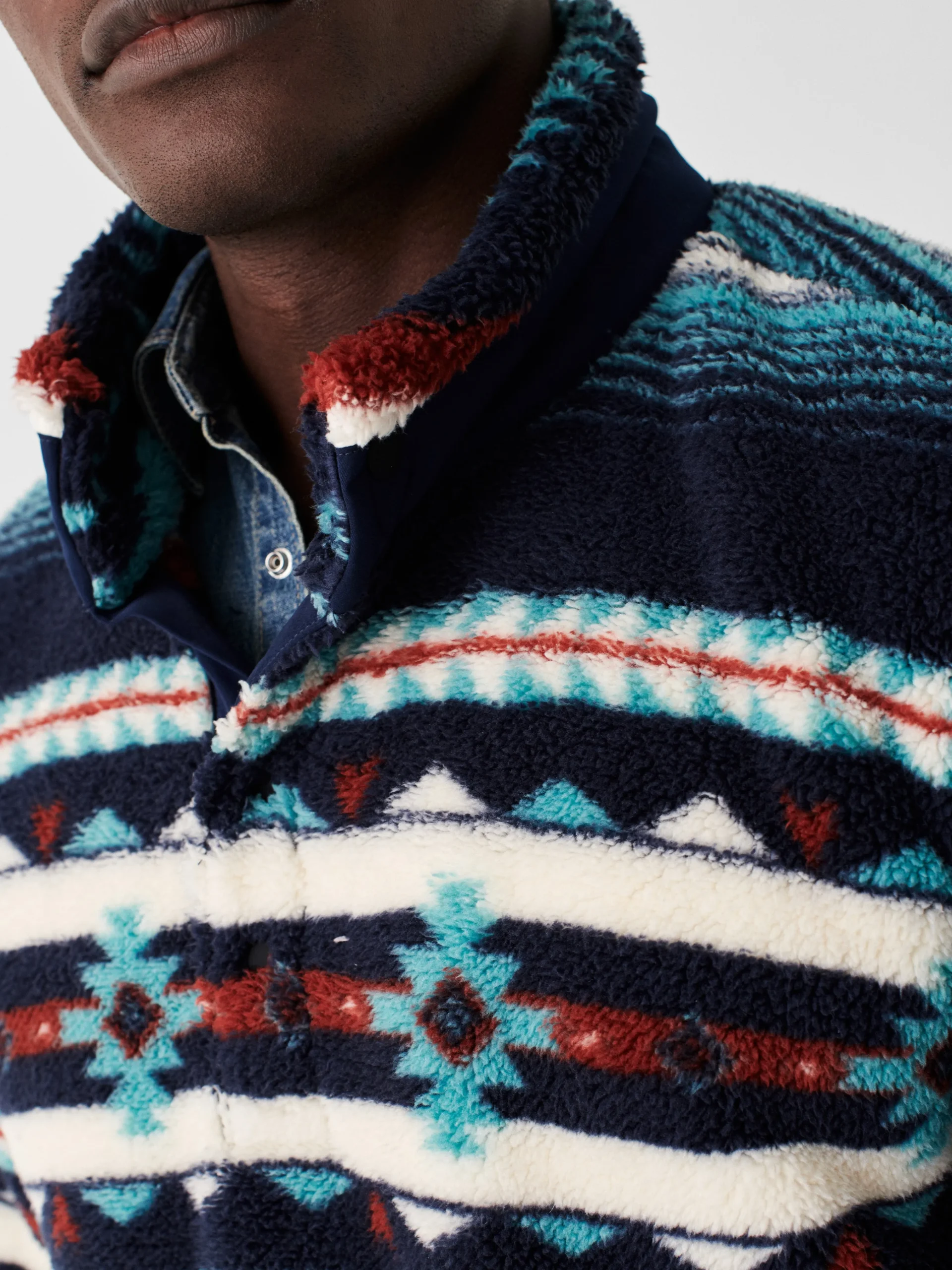 Faherty Brand Doug Good Feather High Pile Fleece Popover -^ Jackets & Vests