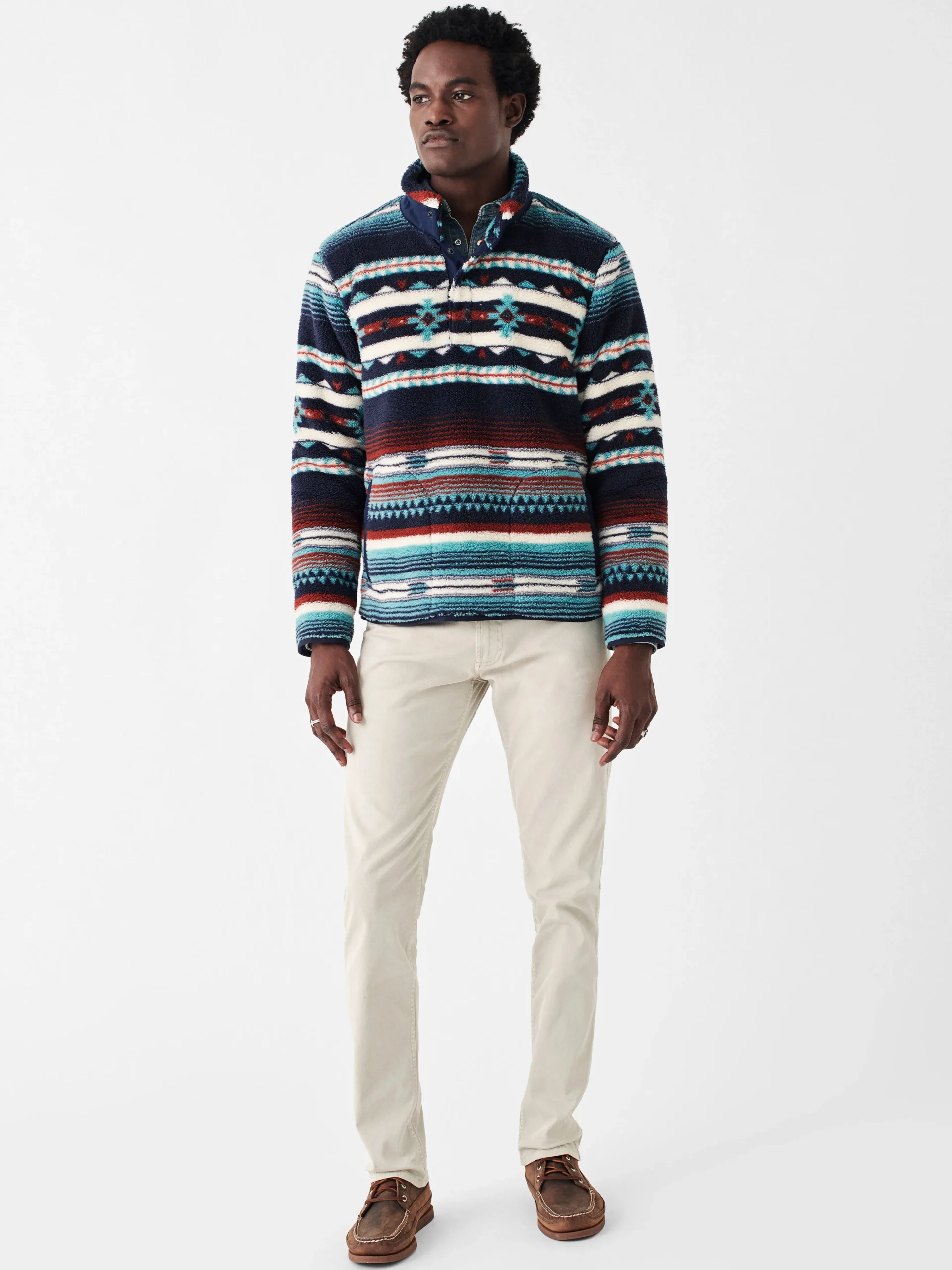 Faherty Brand Doug Good Feather High Pile Fleece Popover -^ Jackets & Vests