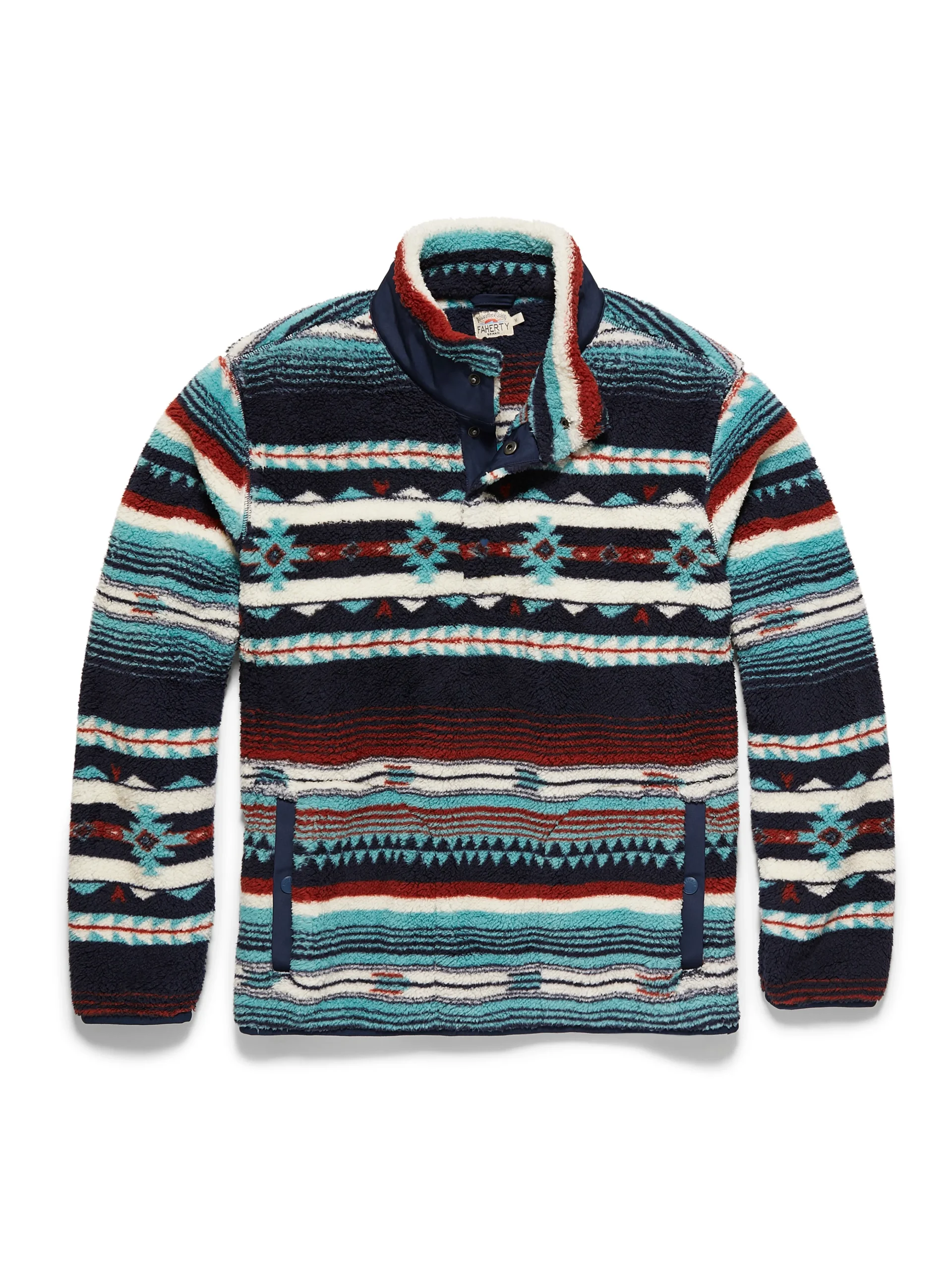 Faherty Brand Doug Good Feather High Pile Fleece Popover -^ Jackets & Vests
