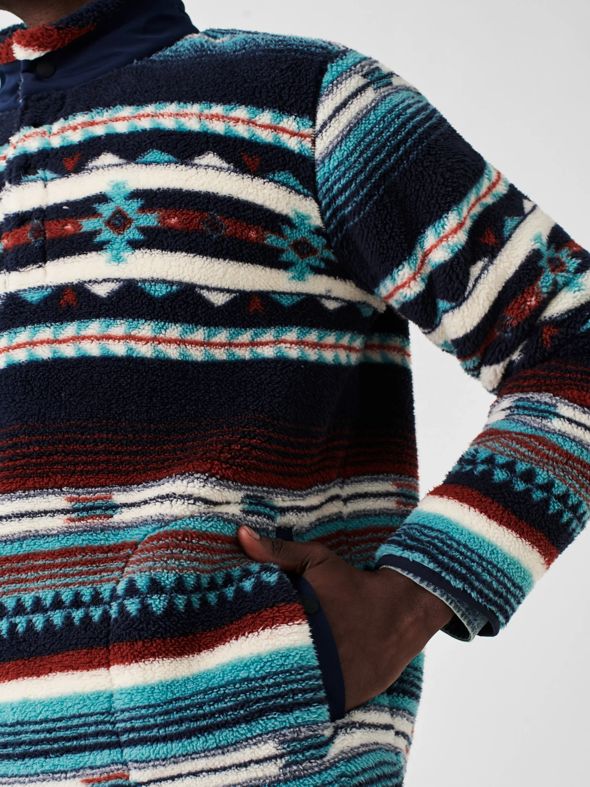 Faherty Brand Doug Good Feather High Pile Fleece Popover -^ Jackets & Vests