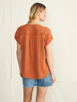 Faherty Brand Dream Cotton Gauze Desmond Top -^Women Shirts & Tops