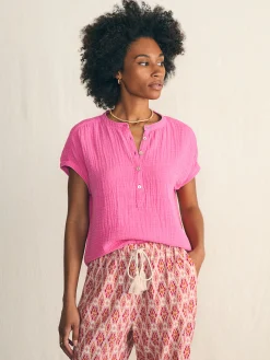 Faherty Brand Dream Cotton Gauze Desmond Top -^Women Shirts & Tops