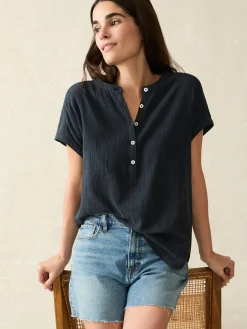 Faherty Brand Dream Cotton Gauze Desmond Top -^Women Shirts & Tops