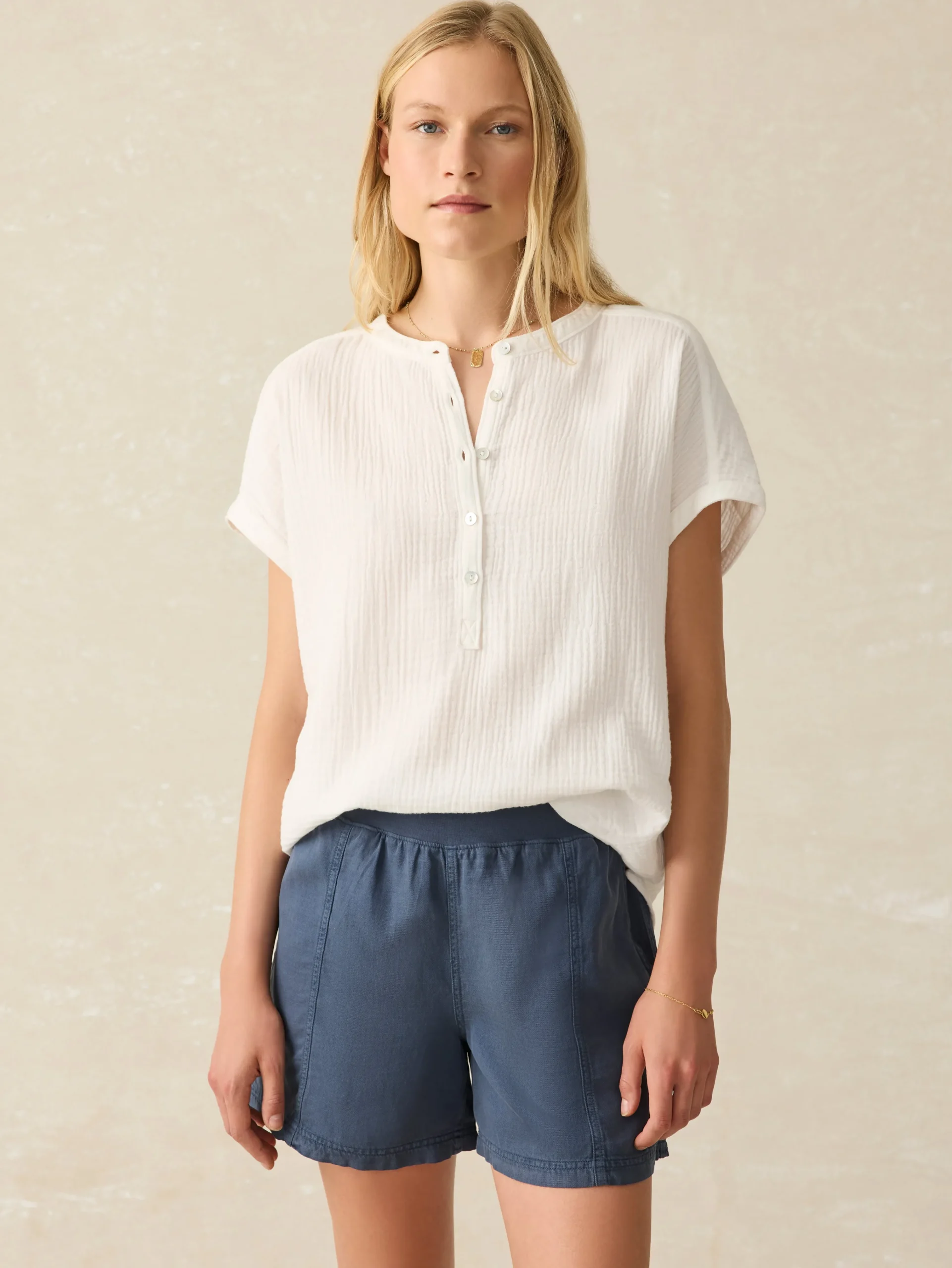 Faherty Brand Dream Cotton Gauze Desmond Top -^Women Shirts & Tops