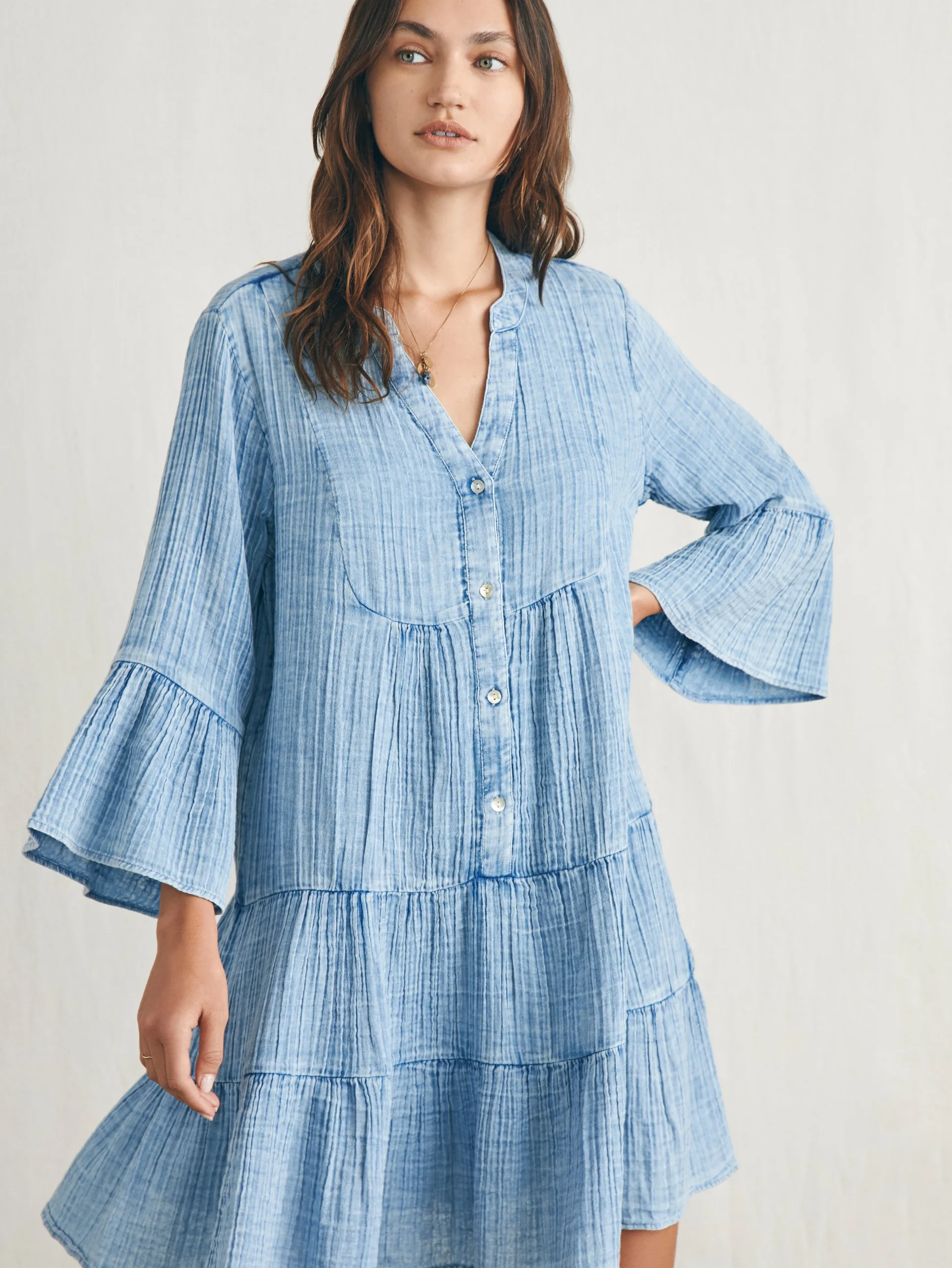 Faherty Brand Dream Cotton Gauze Kasey Dress -^Women Dresses