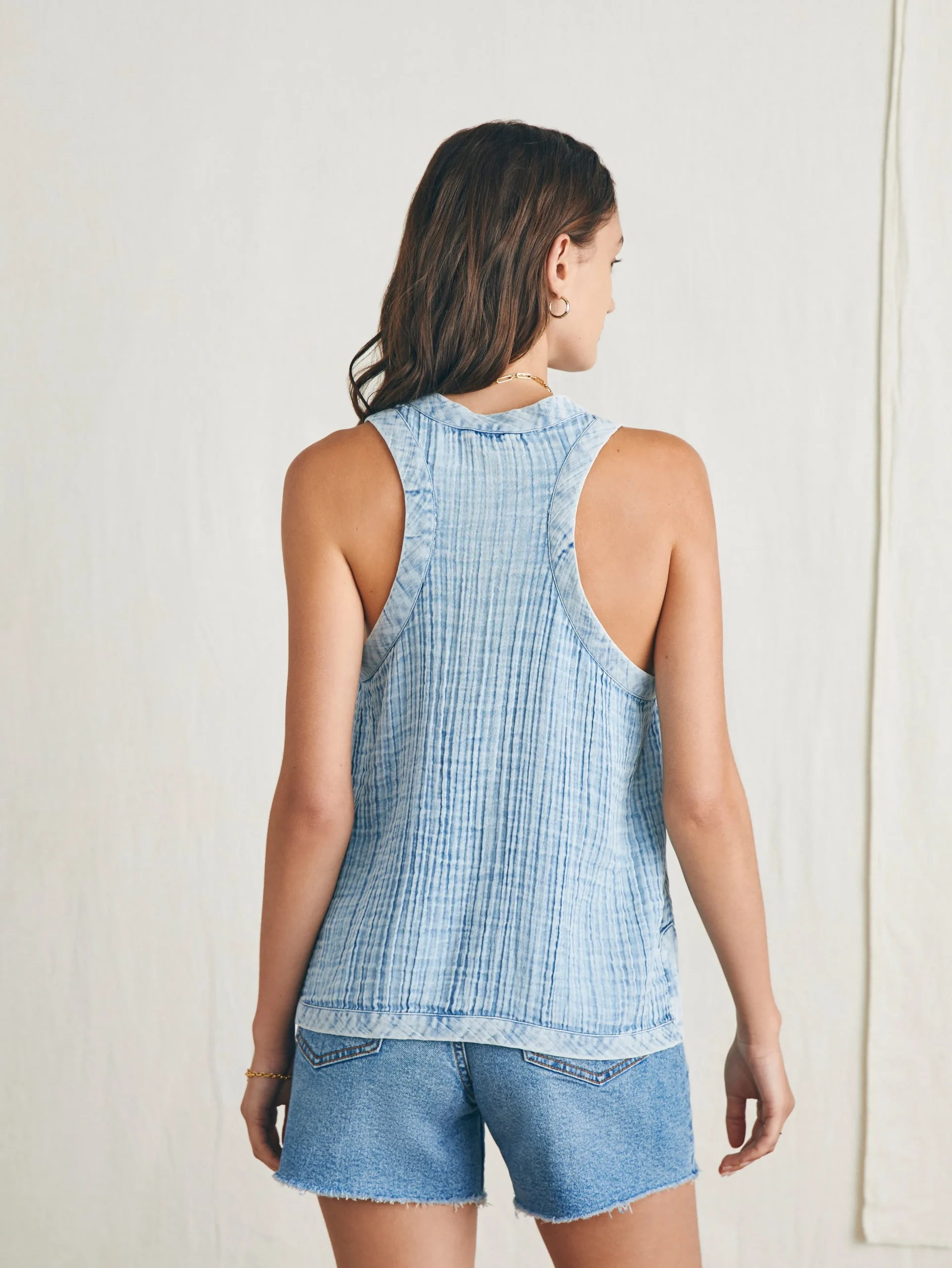 Faherty Brand Dream Cotton Gauze Scoop Neck Tank -^Women Shirts & Tops