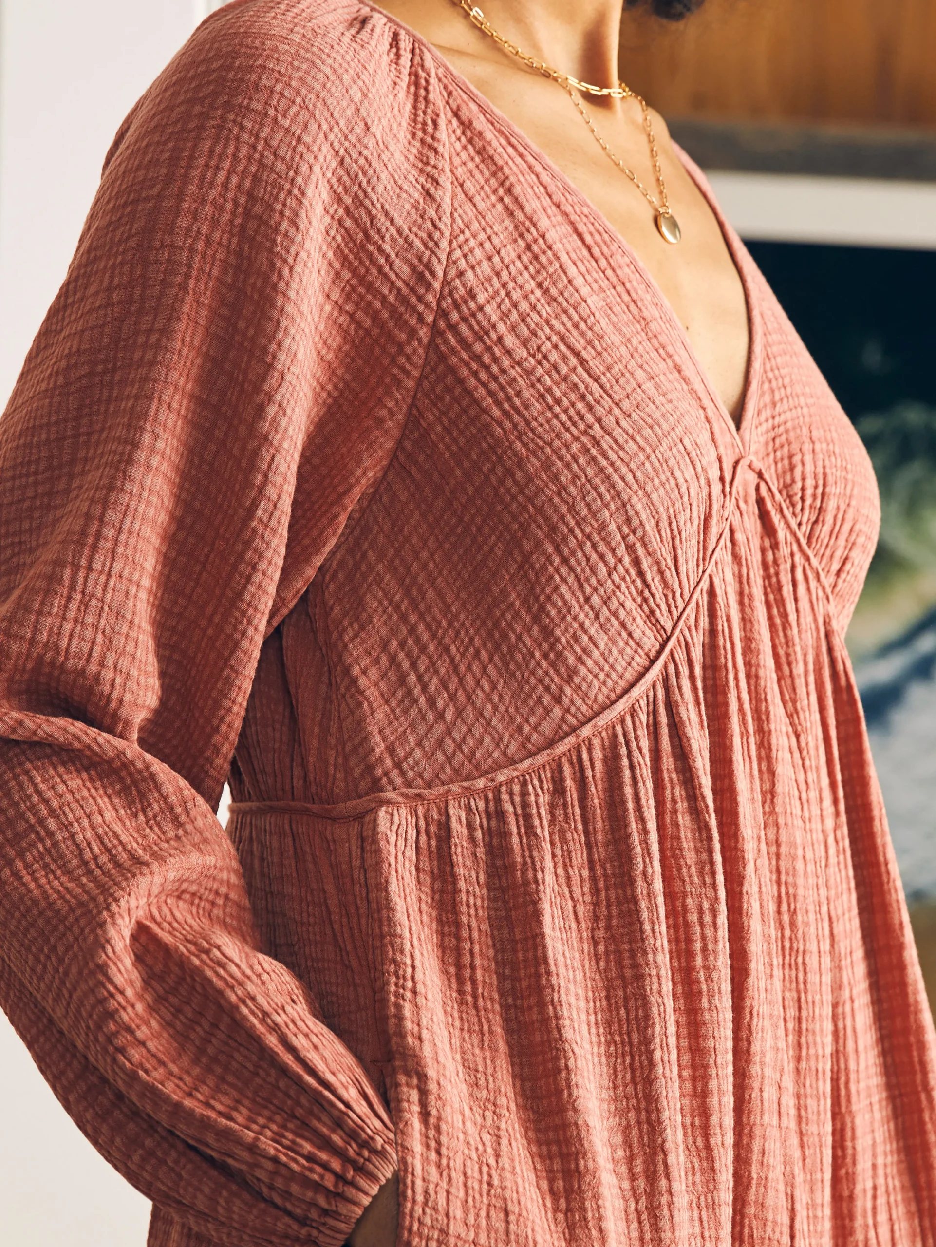 Faherty Brand Dream Cotton Gauze Sirene Midi Dress -^Women Dresses