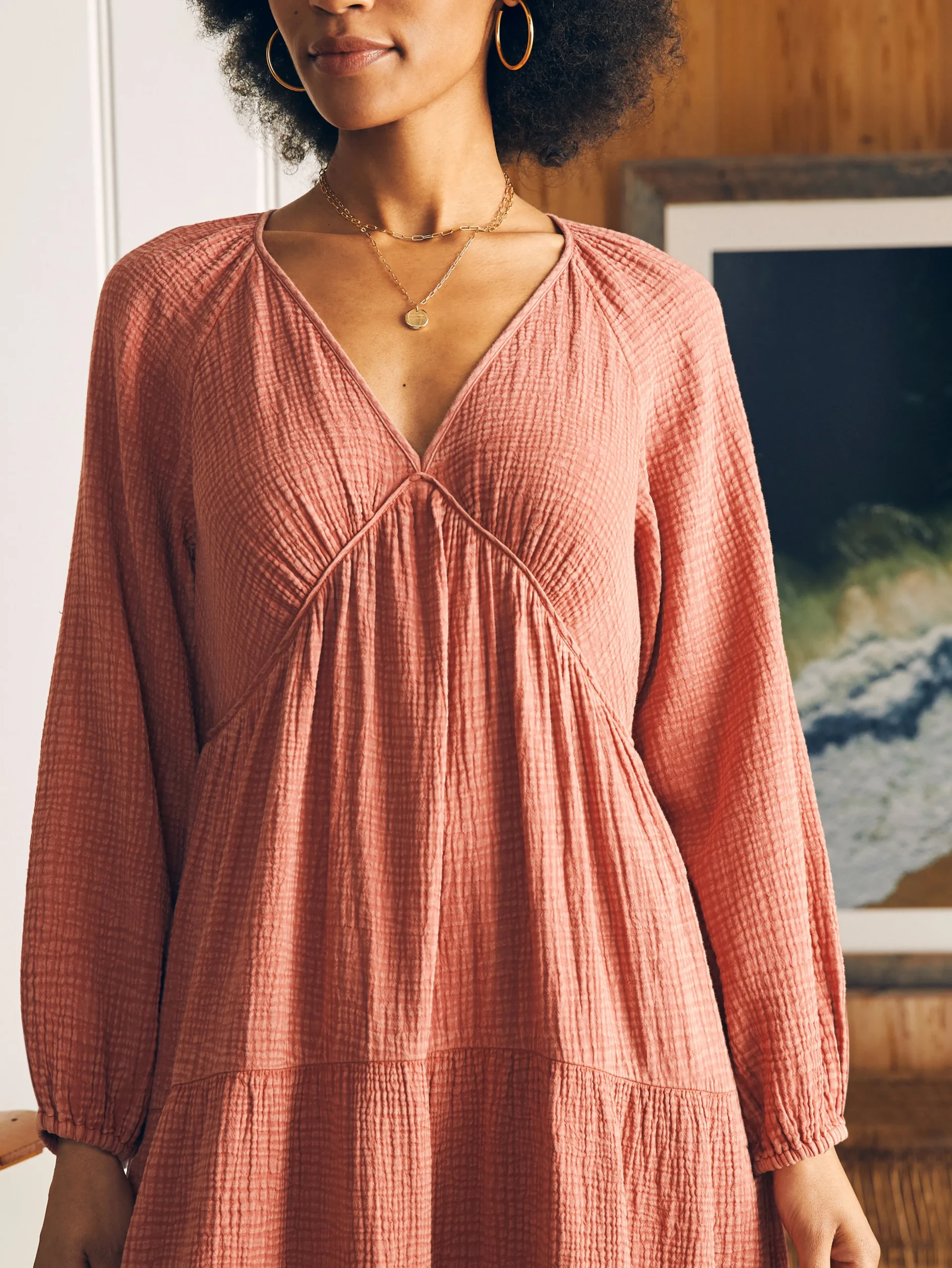 Faherty Brand Dream Cotton Gauze Sirene Midi Dress -^Women Dresses