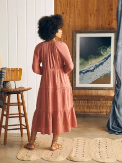 Faherty Brand Dream Cotton Gauze Sirene Midi Dress -^Women Dresses