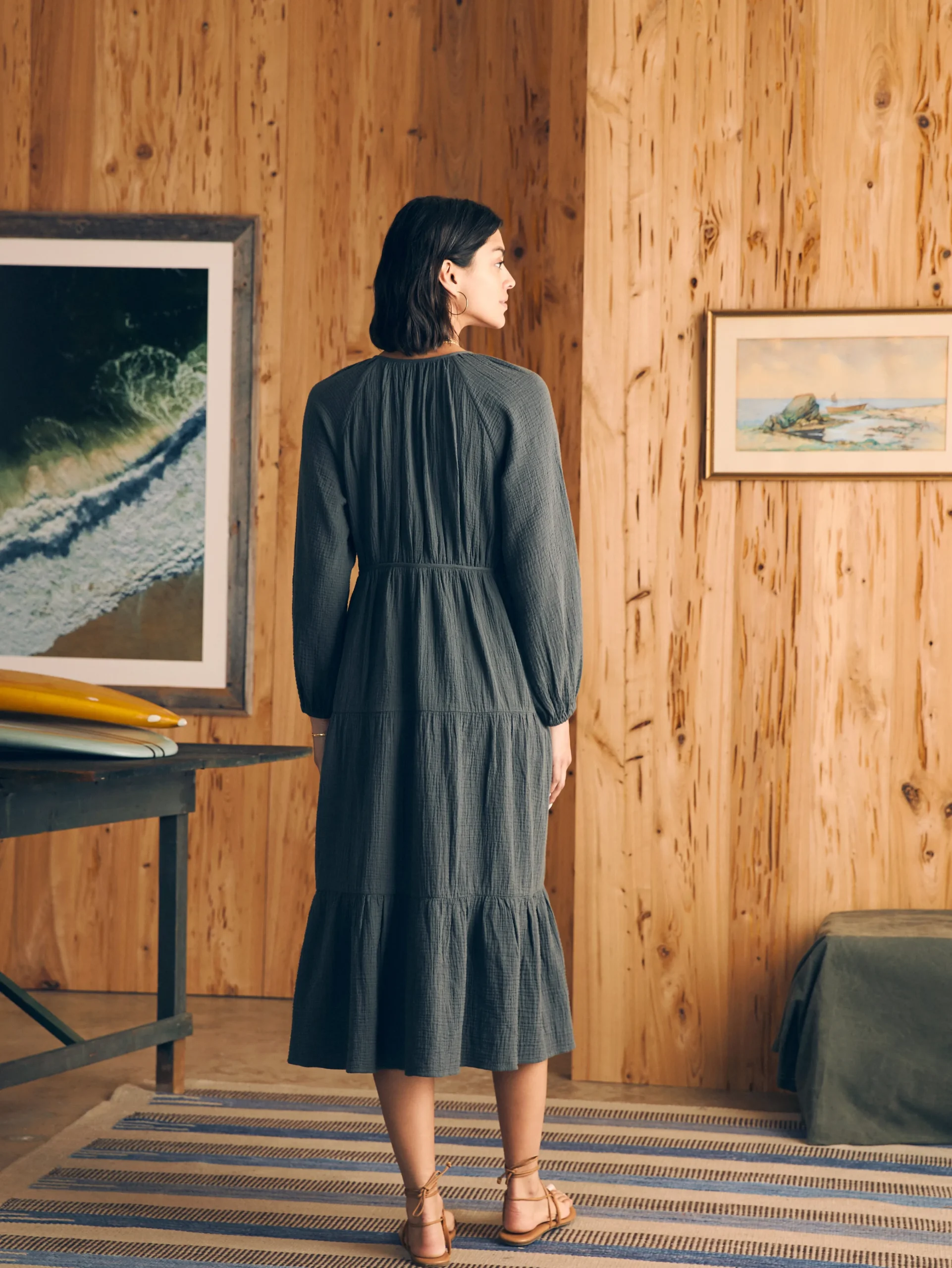 Faherty Brand Dream Cotton Gauze Sirene Midi Dress -^Women Dresses