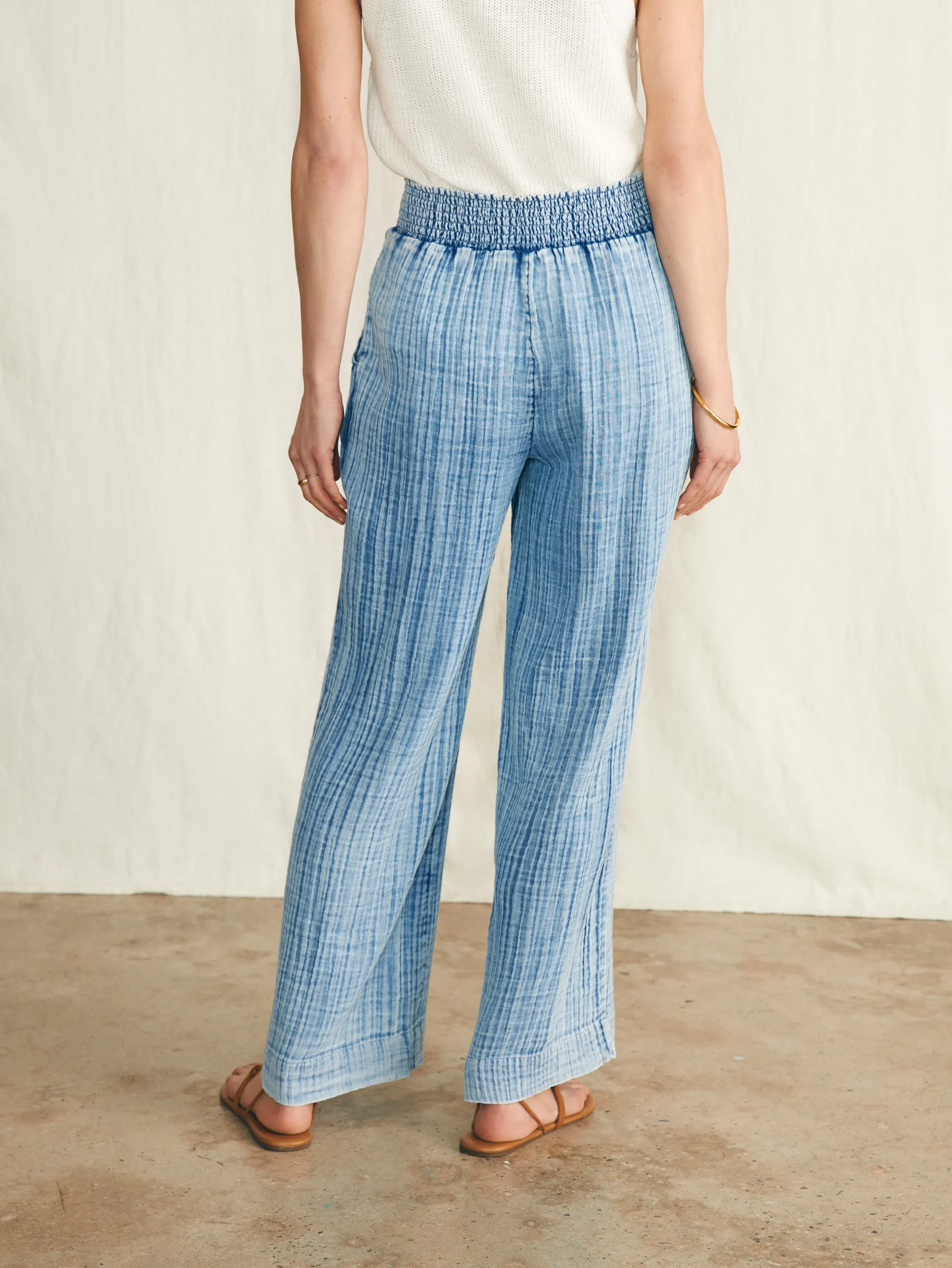 Faherty Brand Dream Cotton Gauze Wide Leg Pant -^Women Pants|Swim