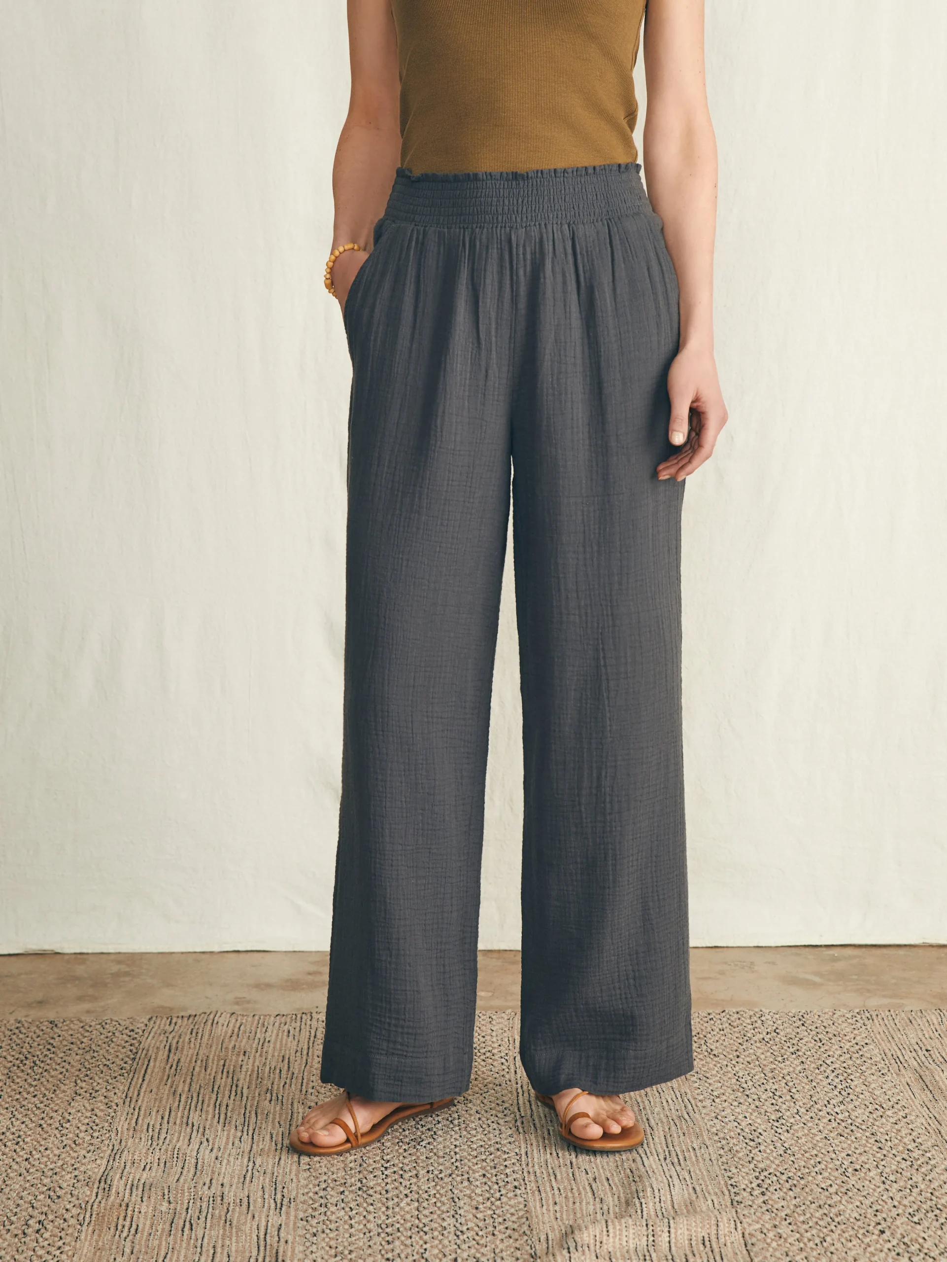 Faherty Brand Dream Cotton Gauze Wide Leg Pant -^Women Pants|Swim