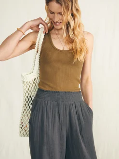 Faherty Brand Dream Cotton Gauze Wide Leg Pant -^Women Pants|Swim
