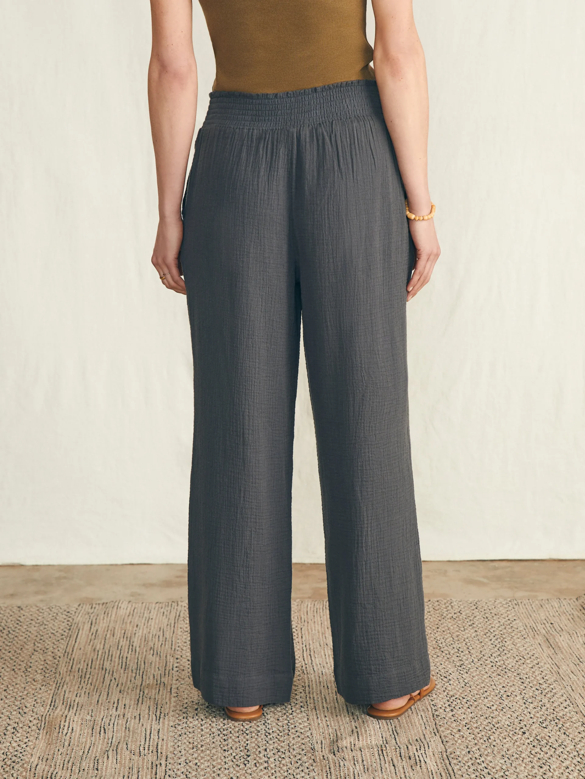 Faherty Brand Dream Cotton Gauze Wide Leg Pant -^Women Pants|Swim