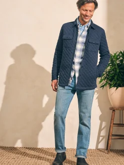 Faherty Brand Epic Quilted Fleece CPO (Tall) -^ Jackets & Vests