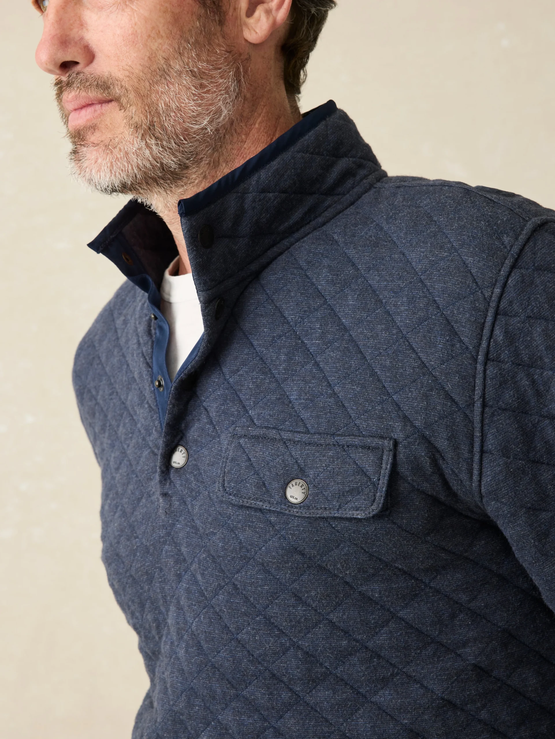 Faherty Brand Epic Quilted Fleece Pullover -^ Jackets & Vests