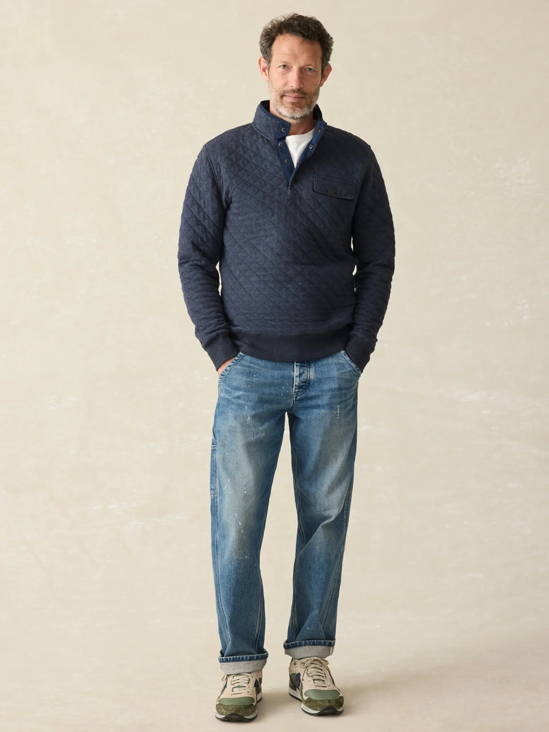 Faherty Brand Epic Quilted Fleece Pullover -^ Jackets & Vests