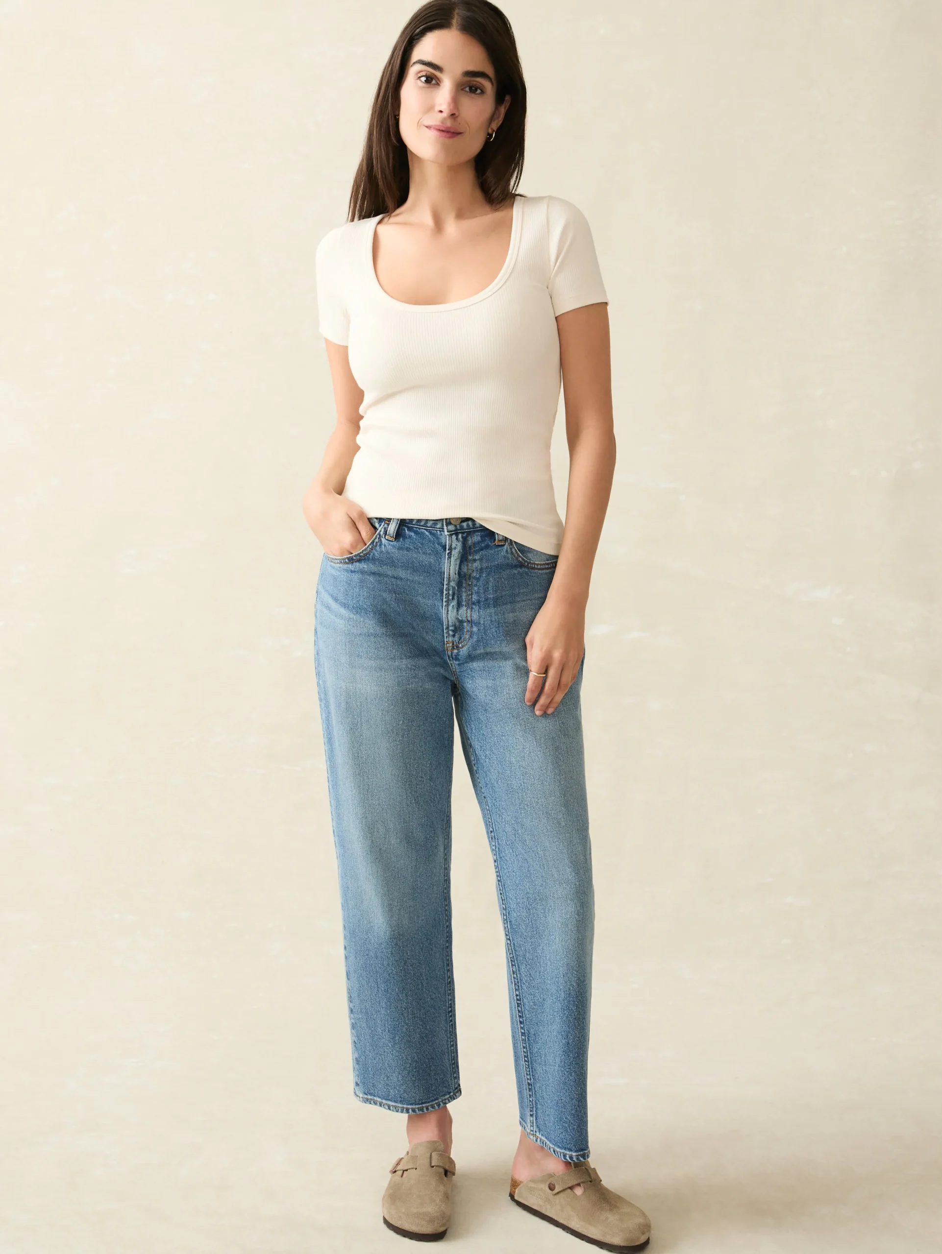 Faherty Brand Freestyle Rib Knit Tee -^Women T-Shirts