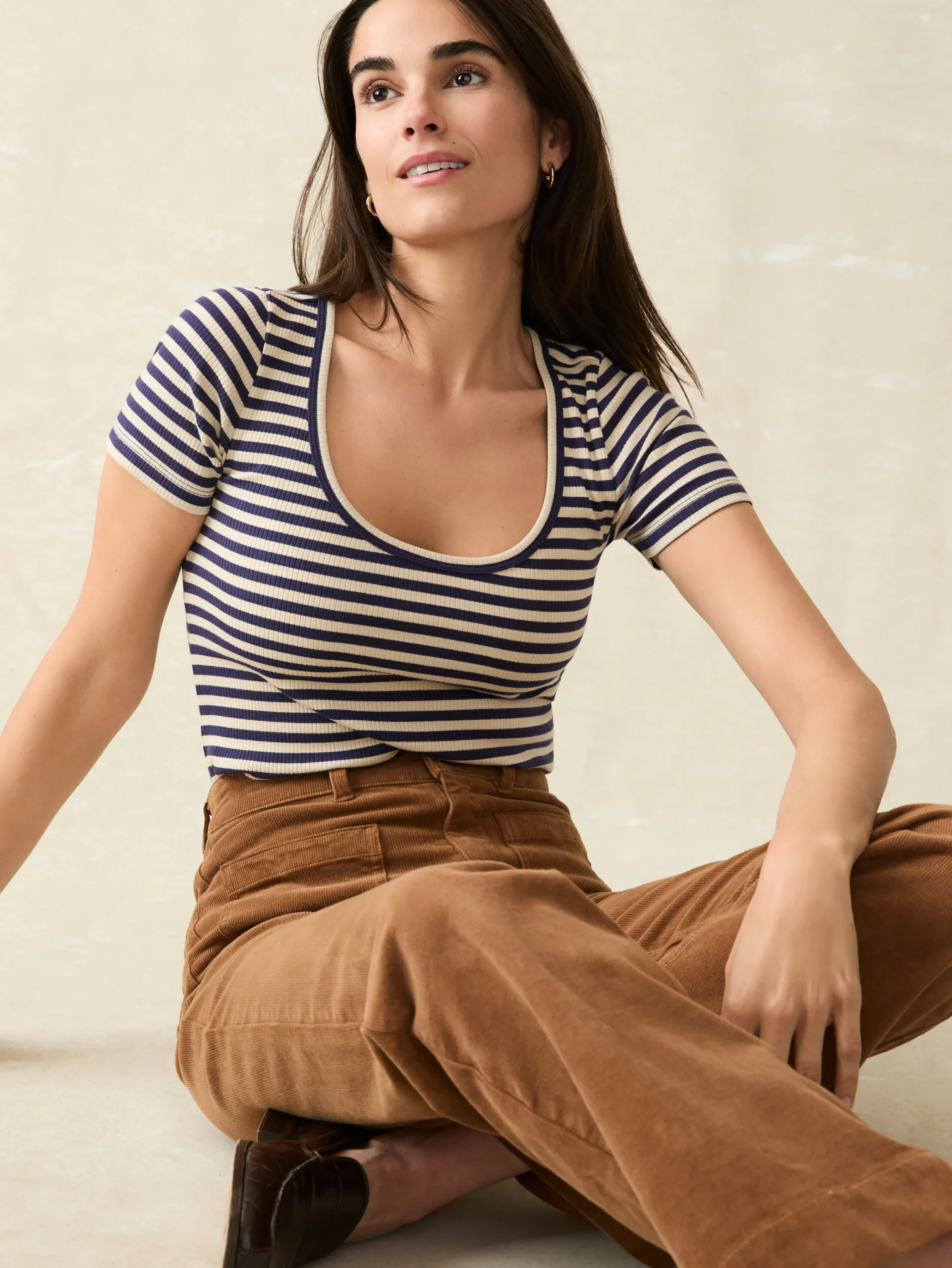 Faherty Brand Freestyle Rib Knit Tee -^Women T-Shirts