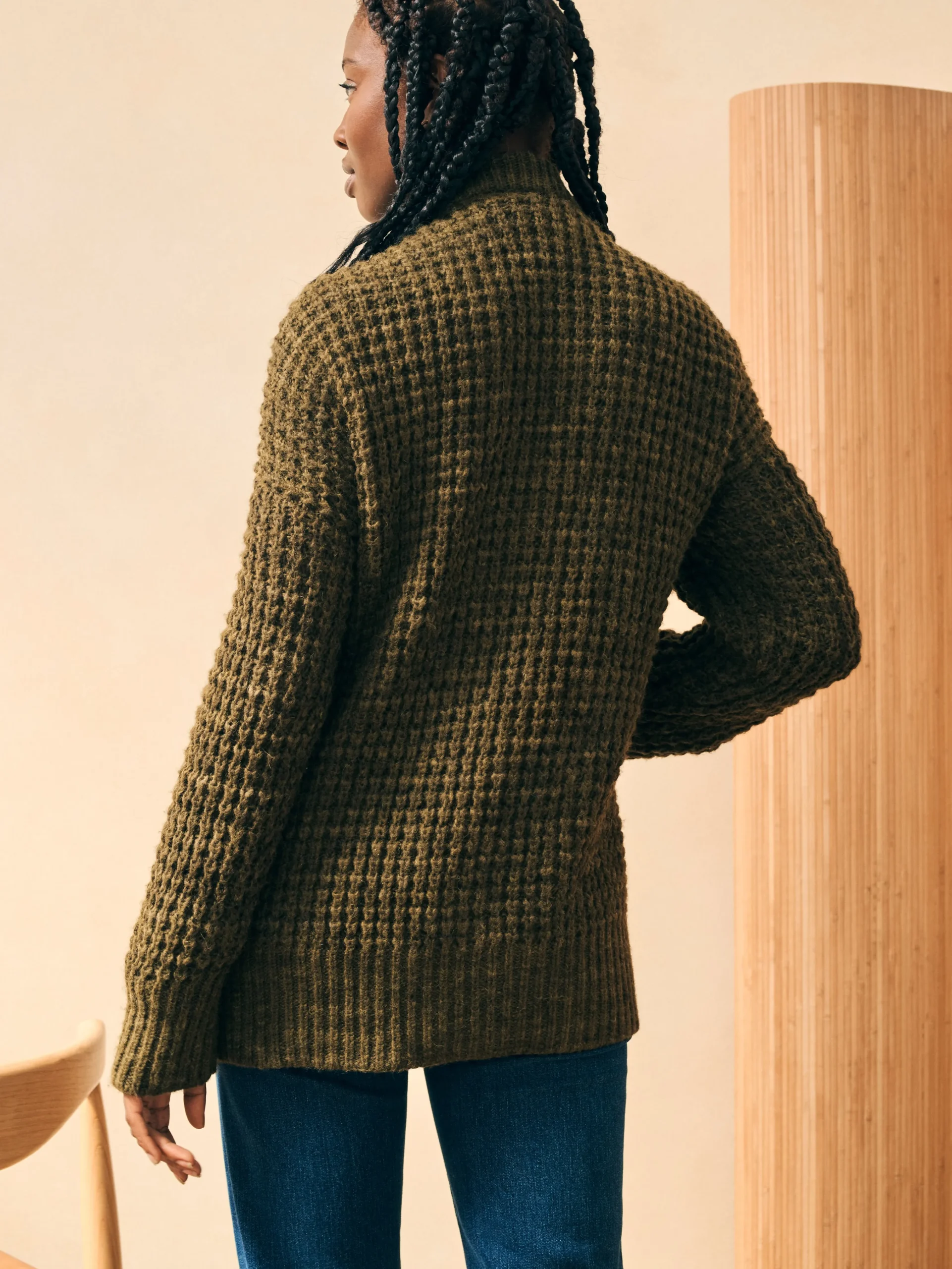 Faherty Brand Frost Waffle Cardigan -^Women Sweaters