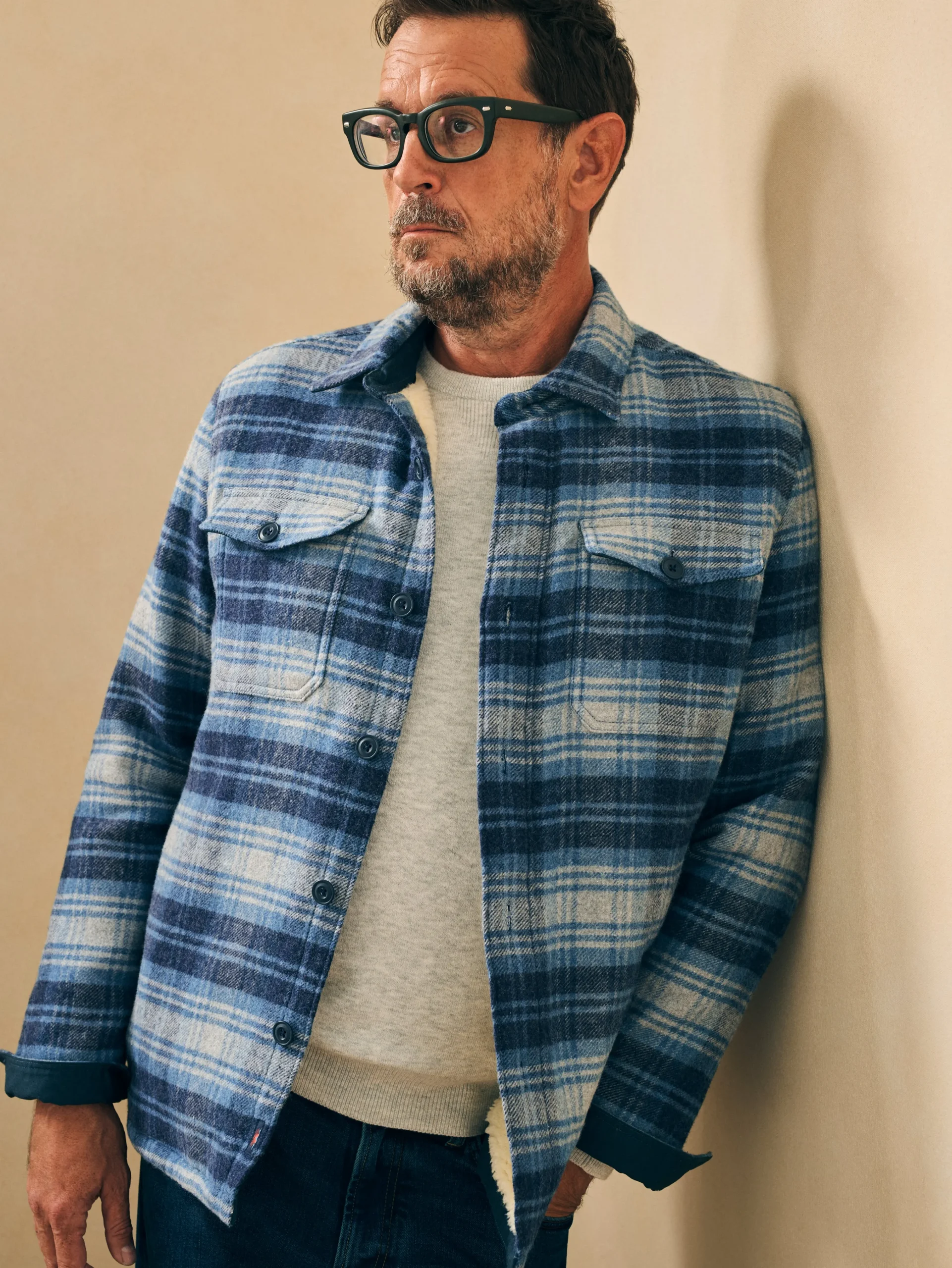 Faherty Brand High Pile Fleece Lined Wool CPO -^ Jackets & Vests