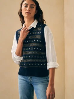 Faherty Brand Highland Fair Isle Sweater Vest -^Women Sweaters