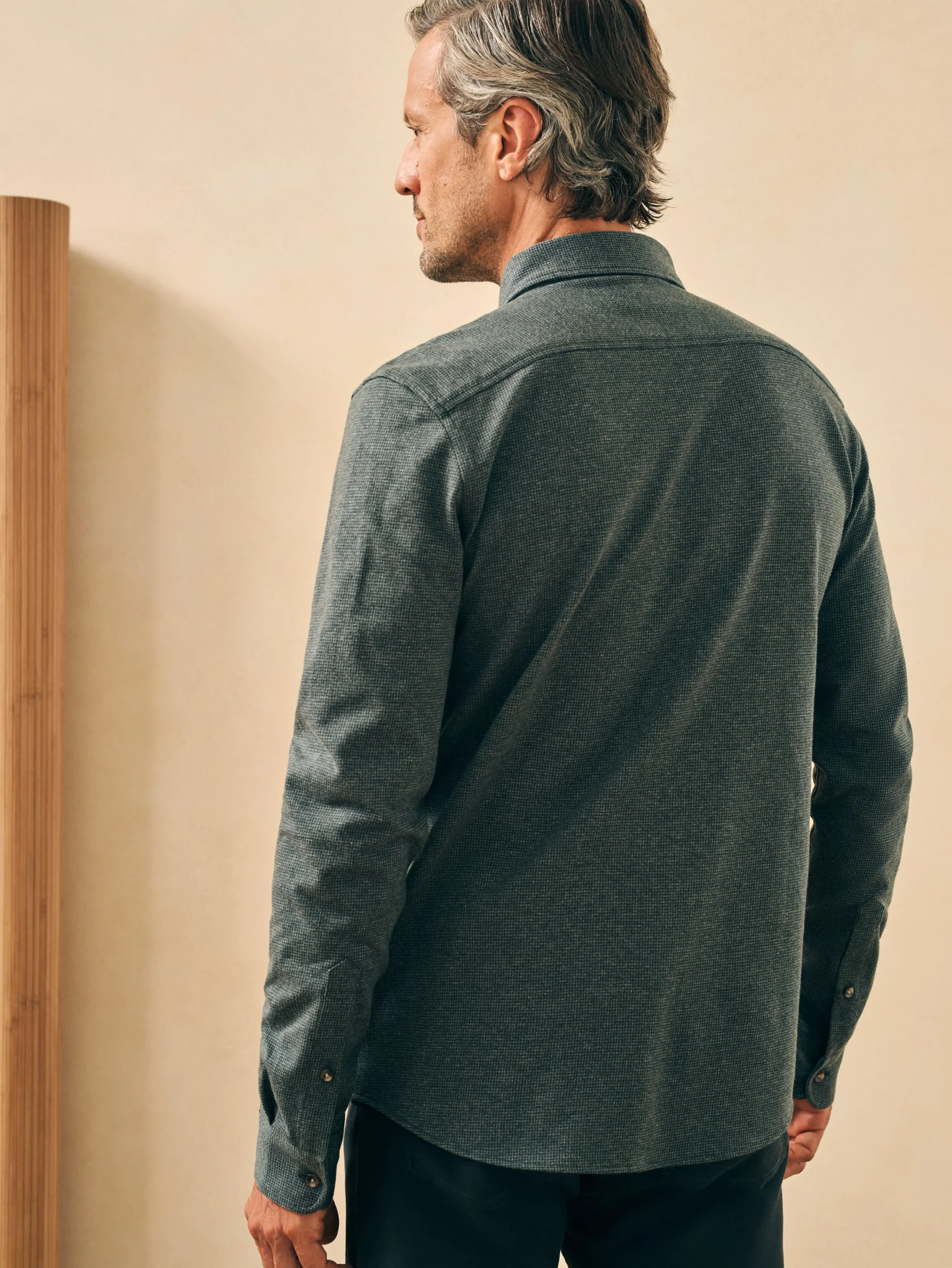 Faherty Brand Houndstooth Knit Shirt -^ Shirts
