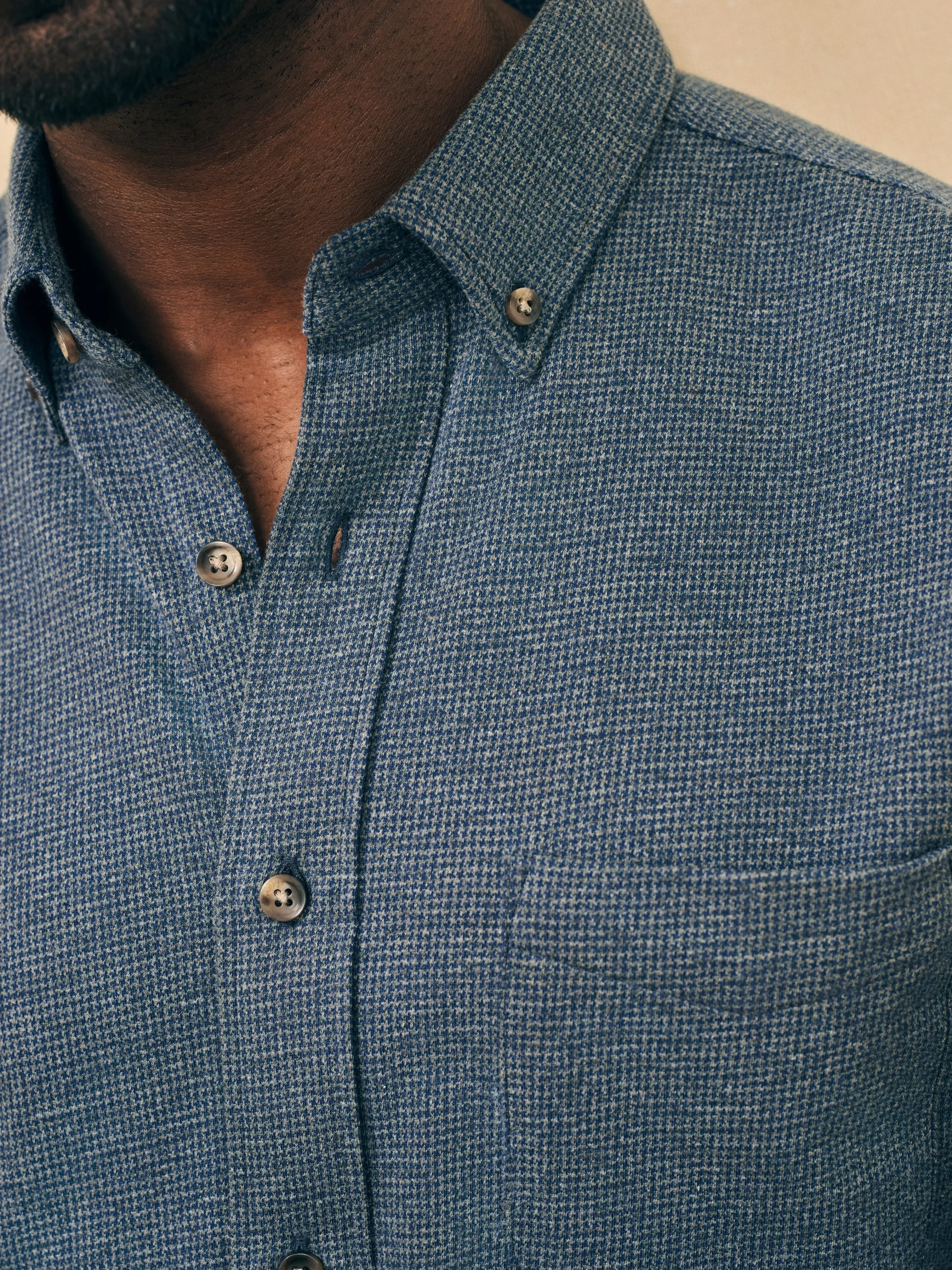 Faherty Brand Houndstooth Knit Shirt -^ Shirts