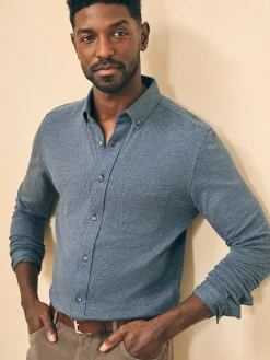 Faherty Brand Houndstooth Knit Shirt -^ Shirts