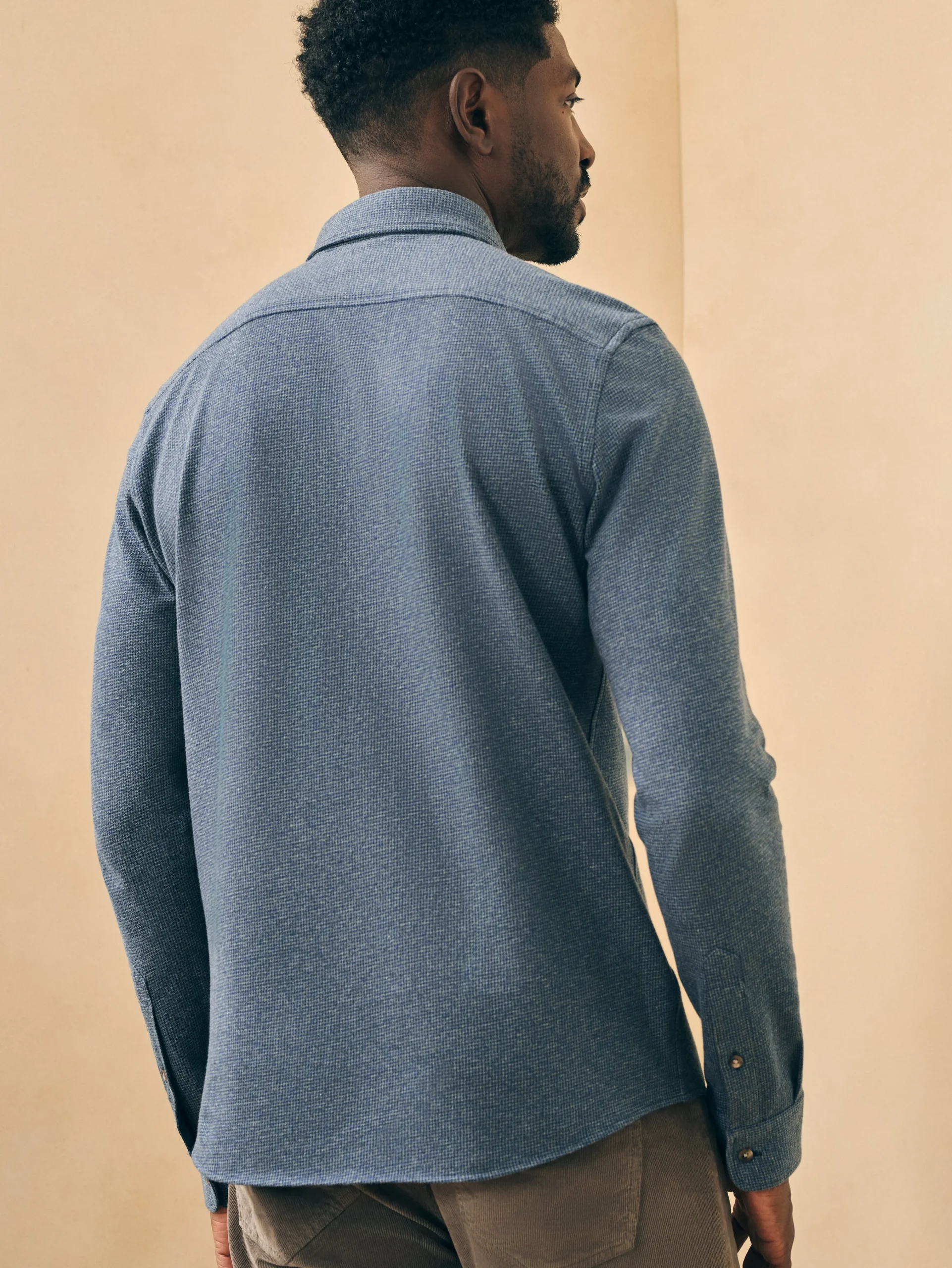 Faherty Brand Houndstooth Knit Shirt -^ Shirts