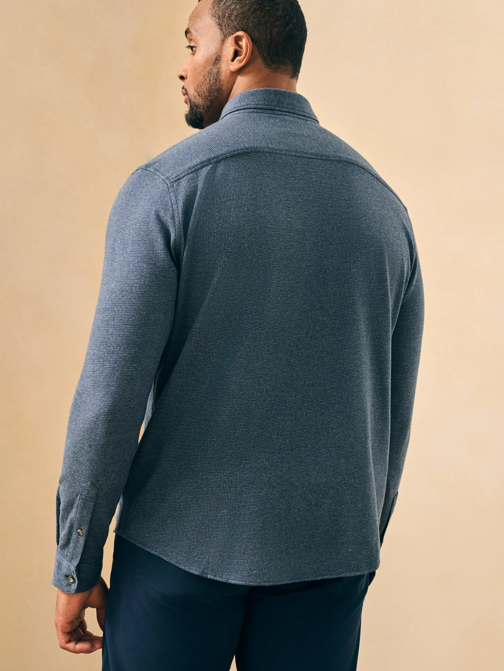Faherty Brand Houndstooth Knit Shirt -^ Shirts
