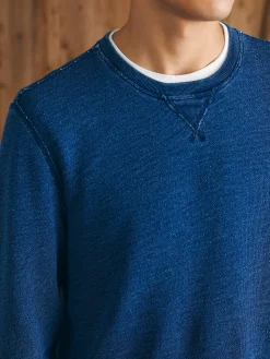 Faherty Brand Indigo Crewneck -^ Hoodies & Sweatshirts