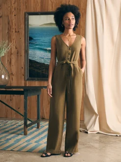 Faherty Brand Linen Alina Jumpsuit -^Women Dresses|Overalls & Jumpsuits