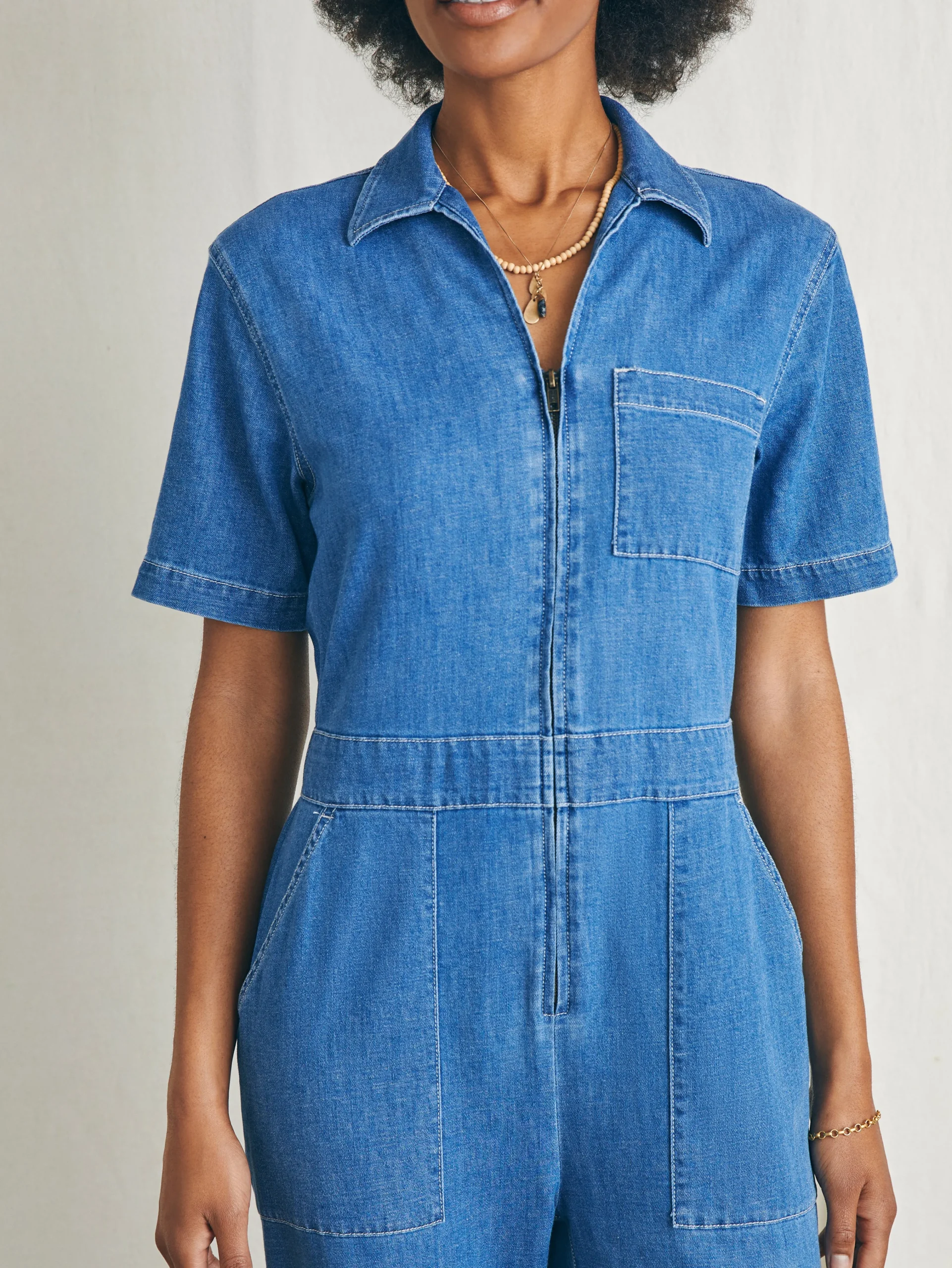 Faherty Brand Linen Denim Jumpsuit -^Women Dresses|Overalls & Jumpsuits