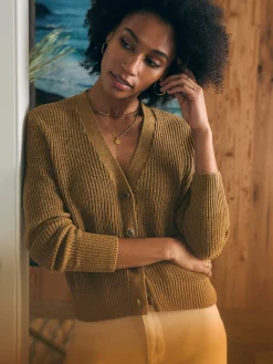 Faherty Brand Miramar Linen Cardigan -^Women Sweaters