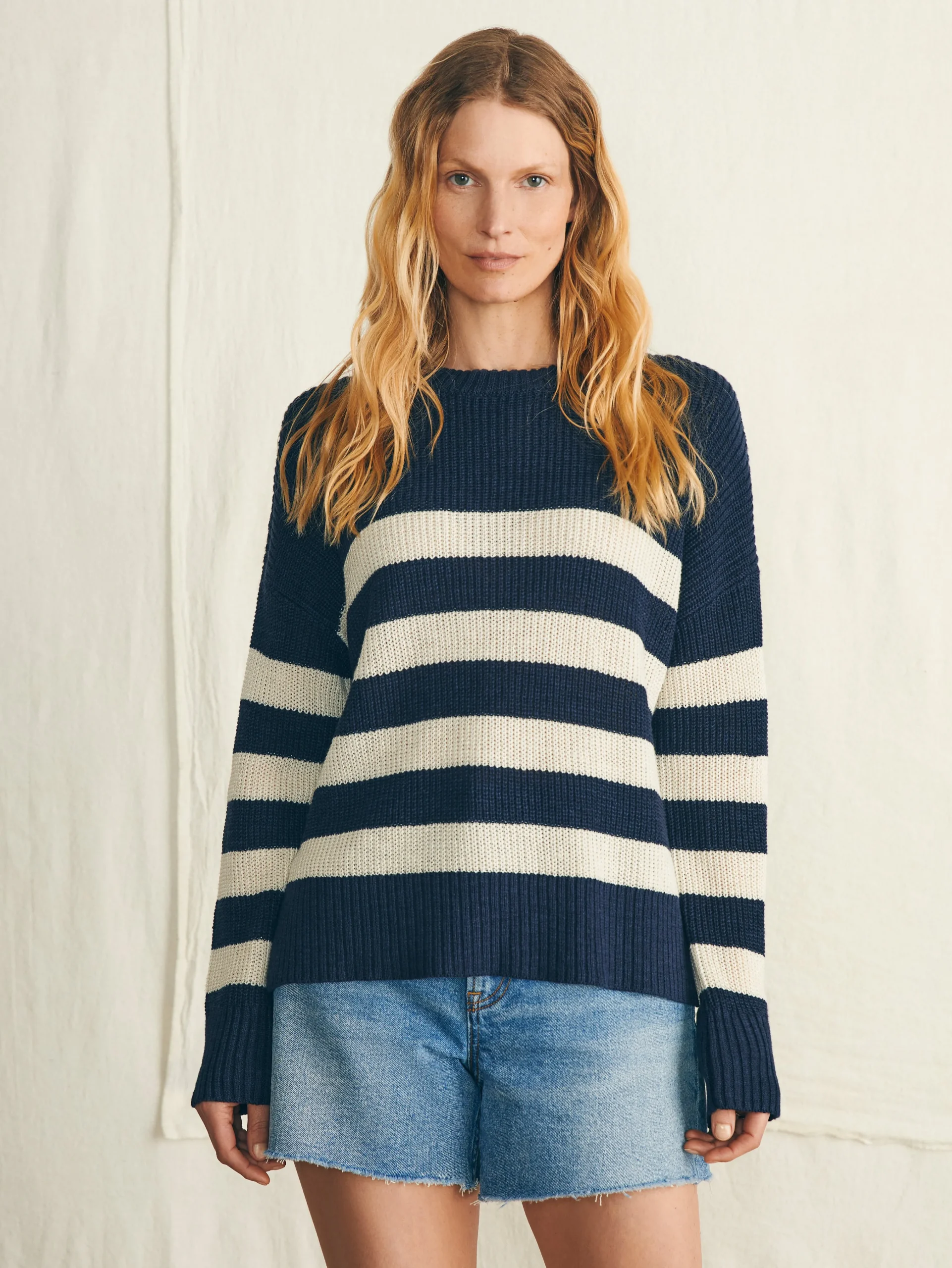 Faherty Brand Miramar Linen Crew Sweater -^Women Sweaters