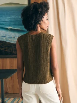 Faherty Brand Miramar Linen Muscle Tank -^Women Sweaters