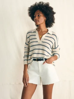 Faherty Brand Miramar Linen Polo -^Women Sweaters