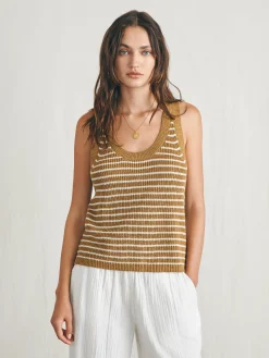 Faherty Brand Miramar Linen Scoop Neck Tank -^Women Sweaters